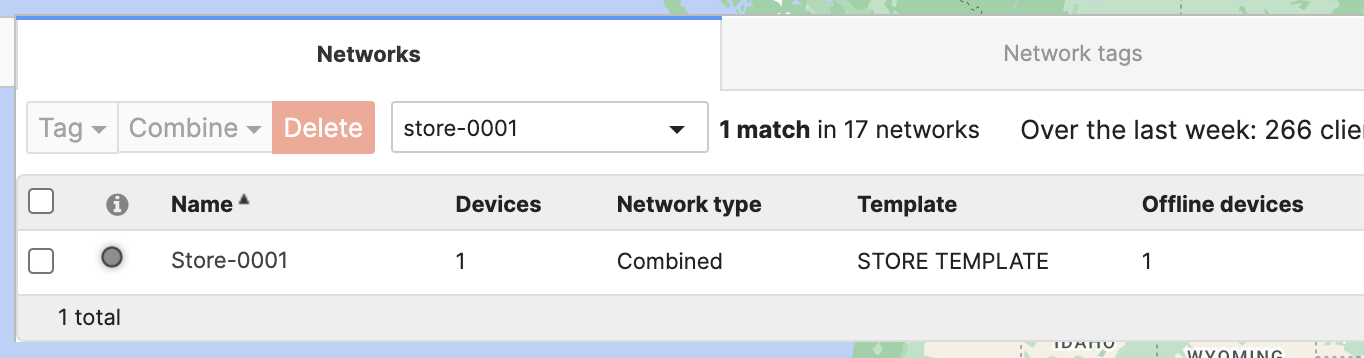 result after combining new split non appliance network with old appliance only network