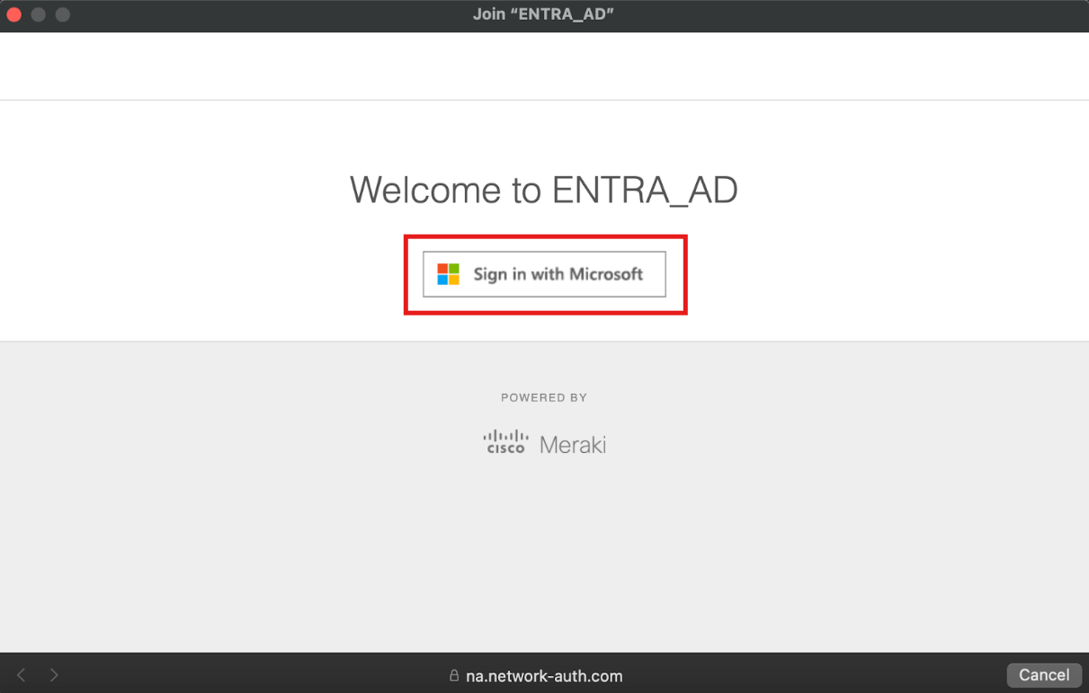 This image shows where to click "Sign in with Microsoft.