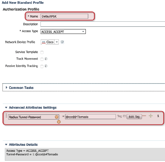 Creating a new profile with default PSK