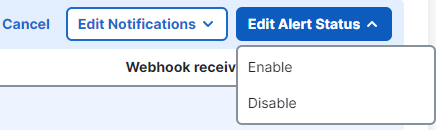 Edit Alert Status ボタン