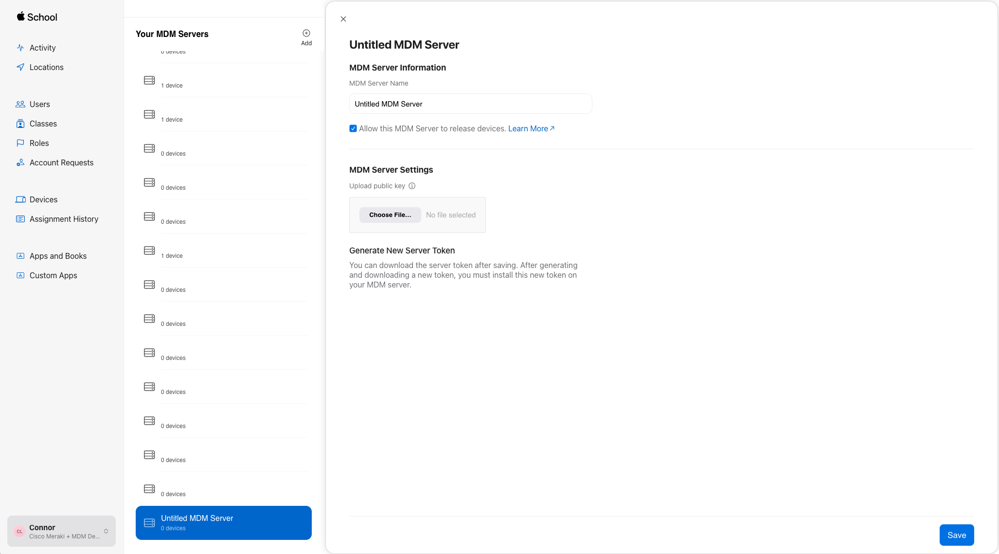 MDM サーバーの詳細