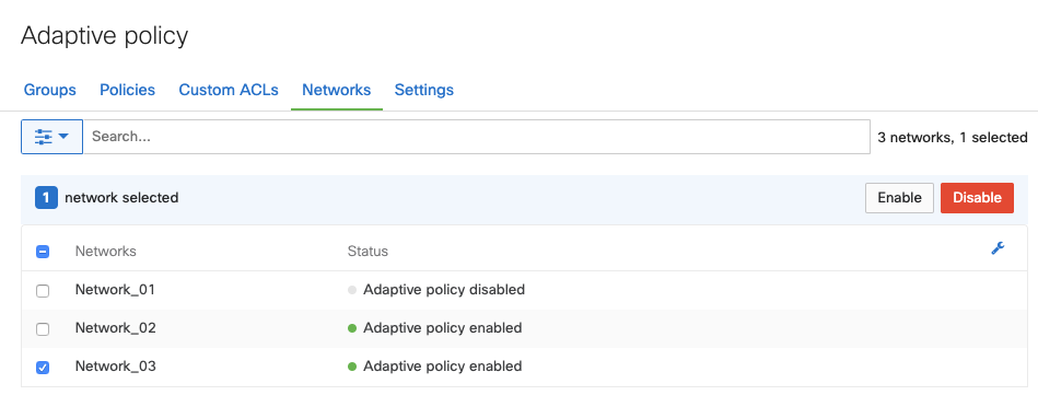 enable or disable Adaptive Policy