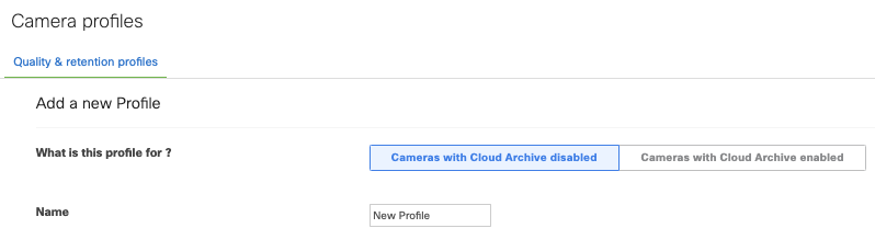 This image displays Camera Profiles.
