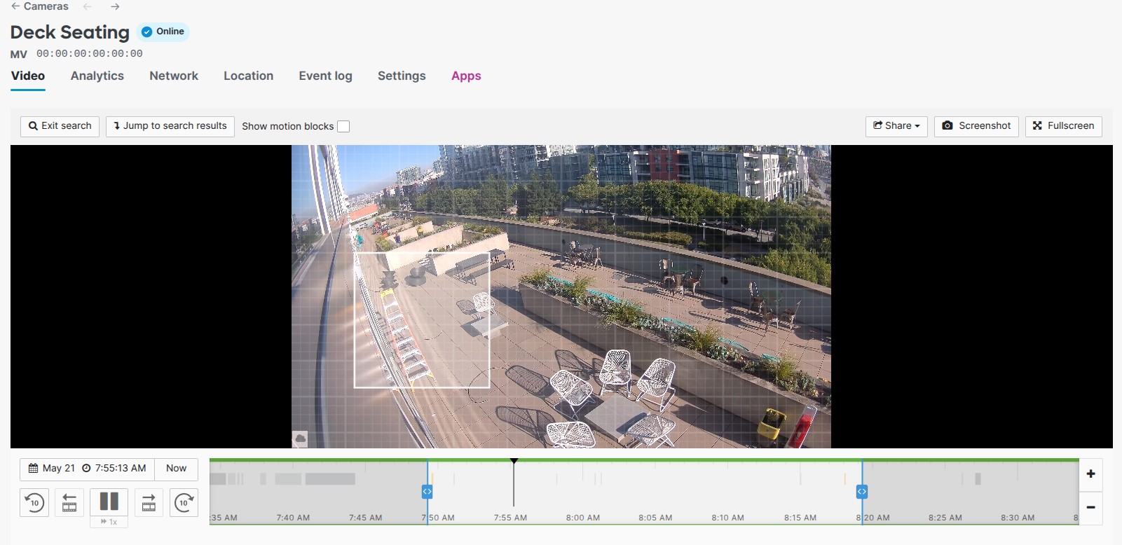 This image demonstrates how to draw a region of interest on the video feed to focus on specific areas for motion detection or analysis.