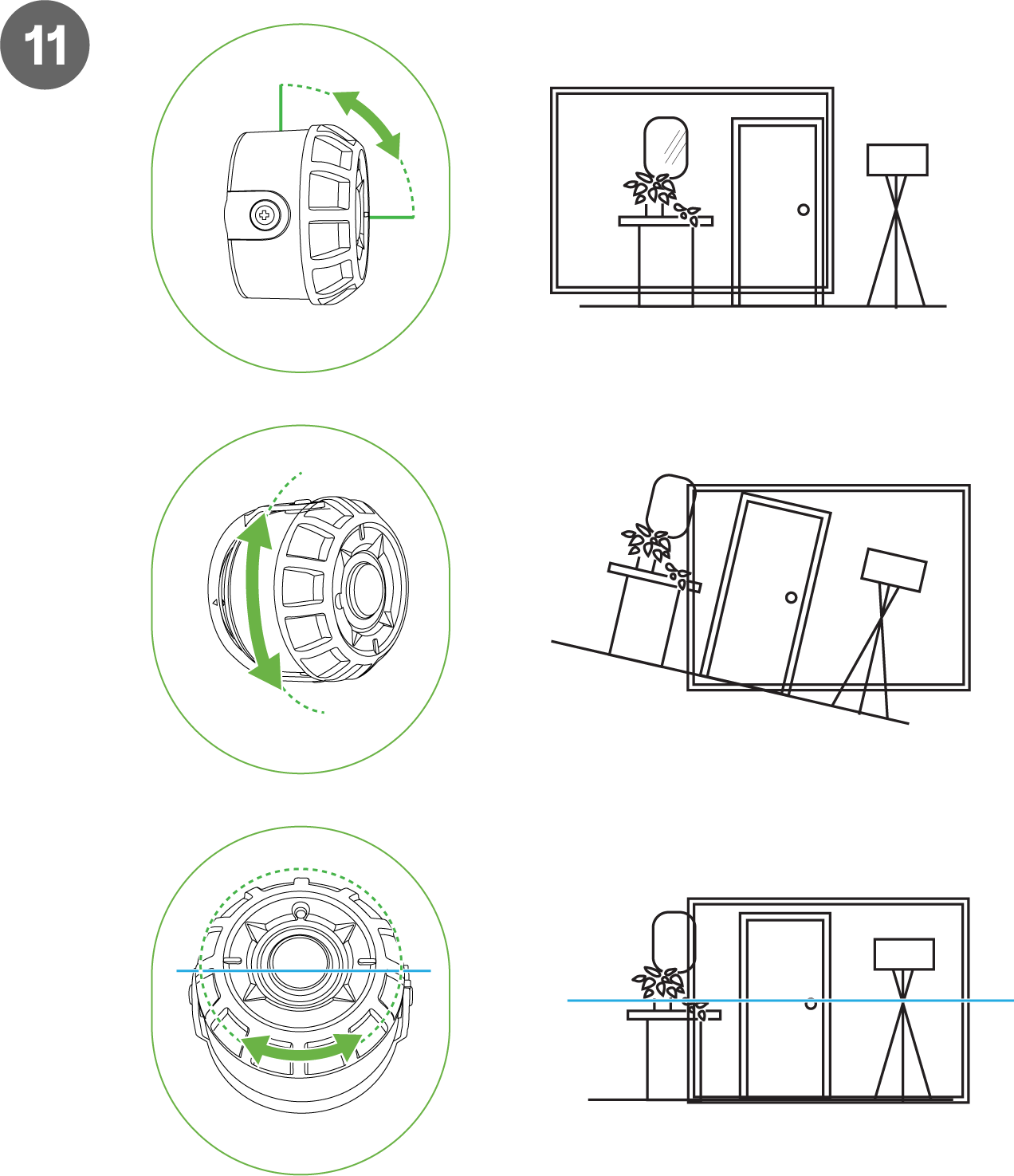 Image illustrating the steps to power on the MV84X camera and verify its network connection.