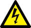 Triangular danger sign warning of electrical shock 