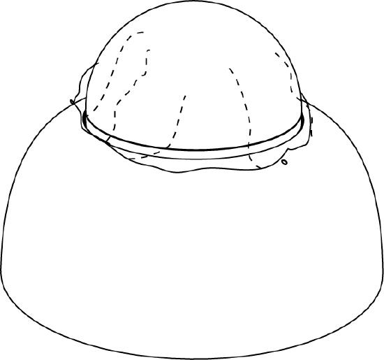 This image displays the protective plastic sticker on the camera bubble to prevent damage during installation.