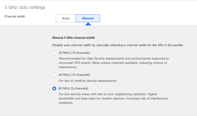 Manual 5GHz channel width settings