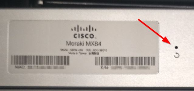 Cisco Merakiデバイスを出荷時の状態へリセット - Cisco Meraki Documentation