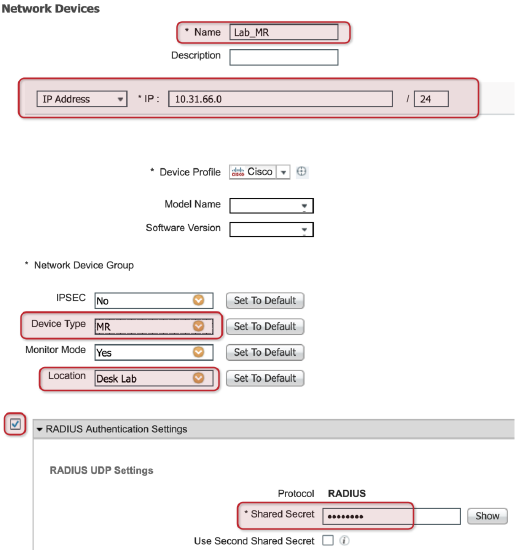 Configuring various settings for Networking Devices